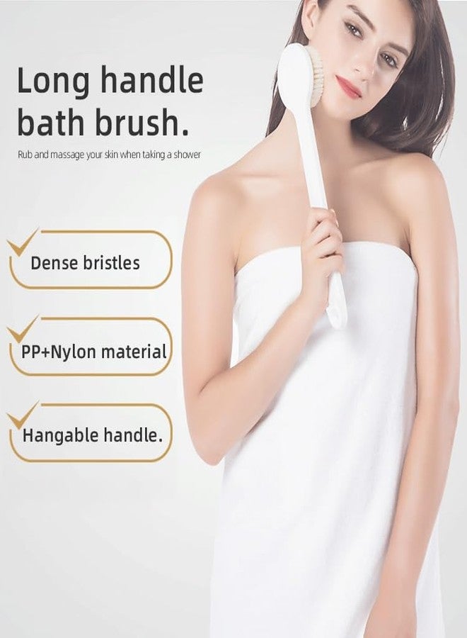 KitchenFest® Nylon Bristle Shower Brush with Handle Spa Body Care Shower Massage Exfoliating Bliss Brush, 1 Pc - Multicolor - Image 4