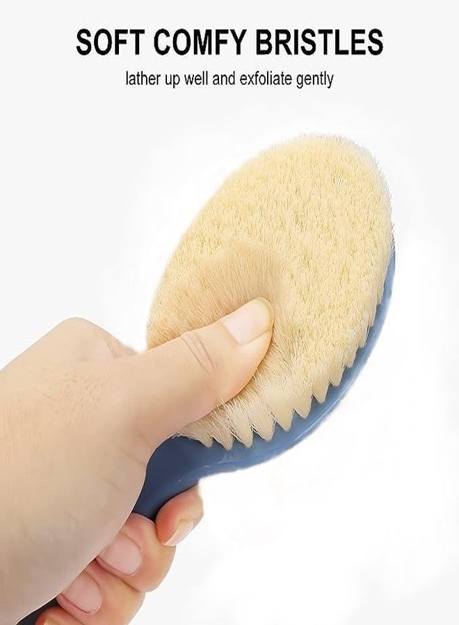 KitchenFest® Nylon Bristle Shower Brush with Handle Spa Body Care Shower Massage Exfoliating Bliss Brush, 1 Pc - Multicolor - Image 3