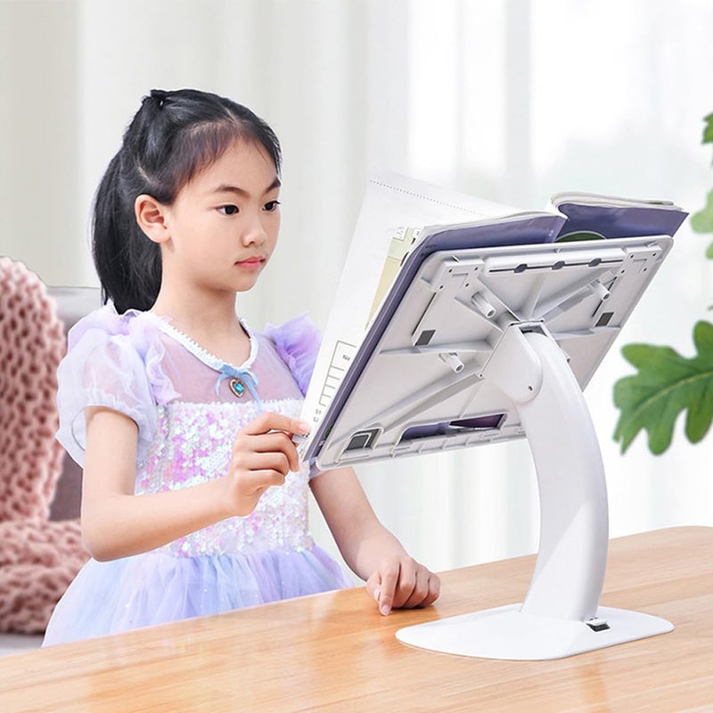 Adjustable Foldable Laptop Stand Portable White Desktop Riser Holder for Desk Study Reading - Image 5