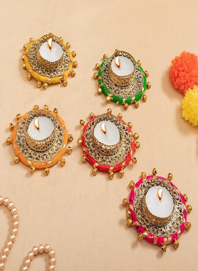 Archies Decorative Pack of 5 Multicolour Tealight Candle Holders for Home Decor, Office Use, Diwali, Pooja, Wedding, Festival, Theme Decoration234 - Image 3