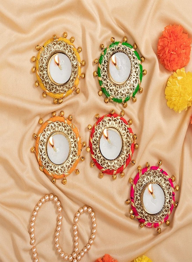 Archies Decorative Pack of 5 Multicolour Tealight Candle Holders for Home Decor, Office Use, Diwali, Pooja, Wedding, Festival, Theme Decoration234 - Image 1