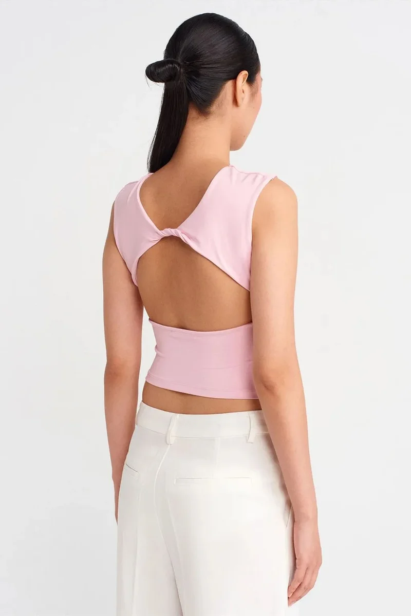 ديلفين DILVIN Women's Slim-fit Cut-out Crop Blouse