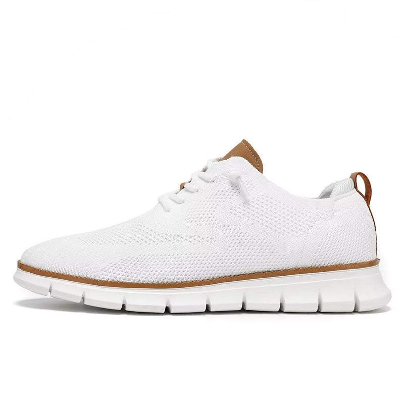 Kvovzo Men's Walking Tennis Casual Shoes Fashion Dress Sneakers Mesh Business Oxfords Work Lightweight Soft Sole Zapatos White - Image 2