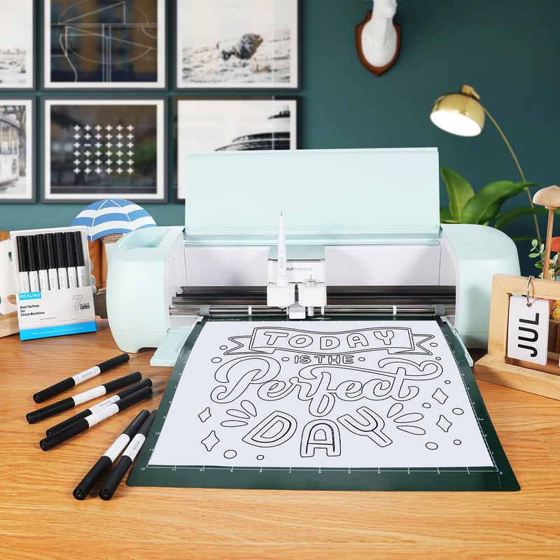REALIKE Dual Tip Pens for Cricut Maker 3/Maker/Explore 3/Air 2/Air, Black Pens Set of 7 Pack Dual Tip Marker Fine Point Pen Writing Drawing Accessories for Cricut Machine (0.4 Tip & 1.0 Tip) - Image 3