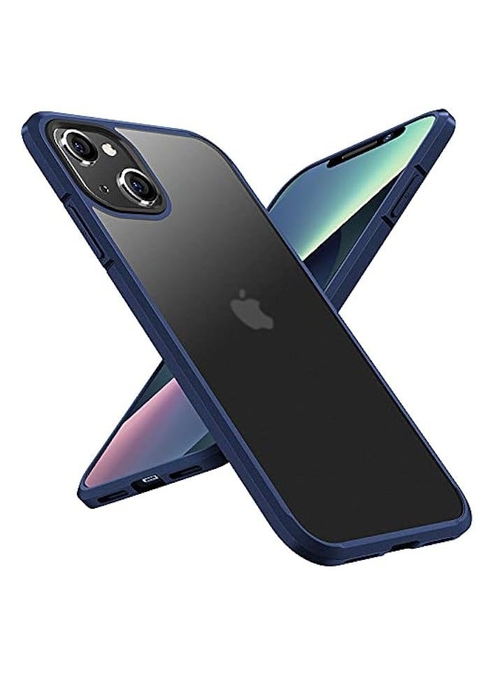 إكس ليفيل حافظة حماية متوافقة مع الصدمات لهاتف iPhone 13 [حماية من السقوط من الدرجة العسكرية] ظهر صلب من البولي كربونات الشفاف ومضاد للسقوط مع حافة سيليكون ناعمة وغطاء رفيع رفيع - أزرق - Image 1