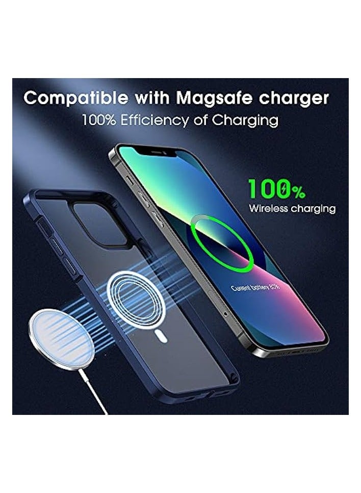 إكس ليفيل حافظة حماية متوافقة مع الصدمات لهاتف iPhone 13 [حماية من السقوط من الدرجة العسكرية] ظهر صلب من البولي كربونات الشفاف ومضاد للسقوط مع حافة سيليكون ناعمة وغطاء رفيع رفيع - أزرق - Image 4