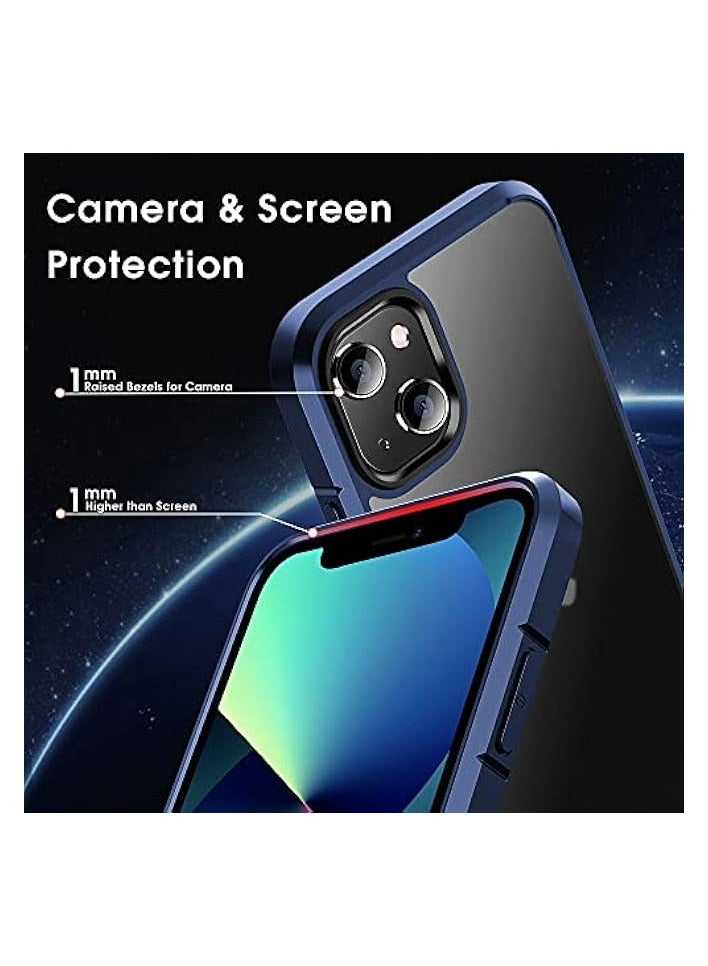 إكس ليفيل حافظة حماية متوافقة مع الصدمات لهاتف iPhone 13 [حماية من السقوط من الدرجة العسكرية] ظهر صلب من البولي كربونات الشفاف ومضاد للسقوط مع حافة سيليكون ناعمة وغطاء رفيع رفيع - أزرق - Image 5
