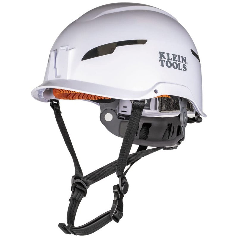 Klein Tools 60564 Safety Helmet, Type-2 Safety Helmet 20kV Protection, Non-Vented, Class E, White - Image 1