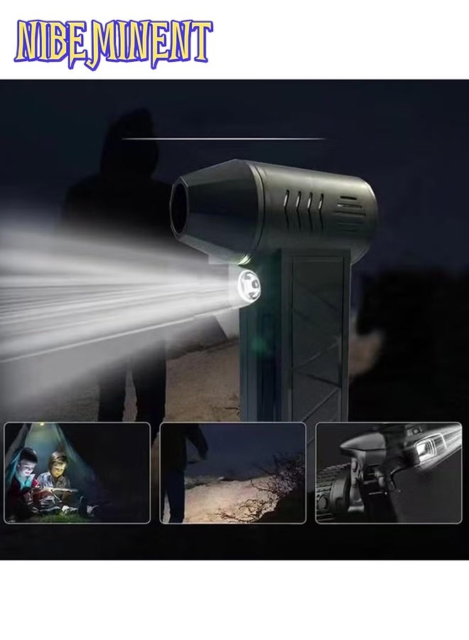 NIBEMINENT Handheld Powerful Mini Blower, Electronic Air Blower, Cordless Leaf Blower, Air Blower Jet Fan LED Turbo Blower Turbo Violent Brushless Fan Outdoor Portable Mini Handheld Dryer and Type-C Fast Charging - Image 2