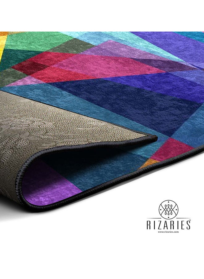 RIZARIES سجادة مركزية هندسية ملونة Abstract Geo - Image 3