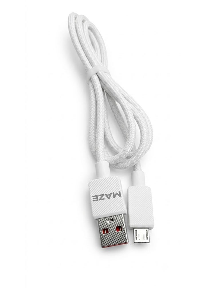ميذ كابل USB-A إلى Micro USB للشحن السريع بقوة 20 واط – يدعم تقنية الشحن السريع QC 3.0 ونقل البيانات بسرعة 480 ميجابت في الثانية، يتميز بتصميم متين ومجدول من النايلون ومقاوم للانحناء، بطول 1 متر، ومتوافق مع هواتف أندرويد وبنوك الطاقة والأجهزة المختلفة. - Image 1