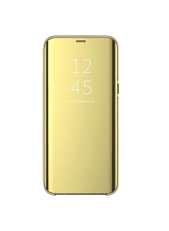 Generic For Samsung Galaxy A15 Clear View Flip Case , Without Sensor , Stand Watching Position , Mirror Full Protection Cover Compatible With Samsung Galaxy A15  (6.5") (Gold)  - Image 5