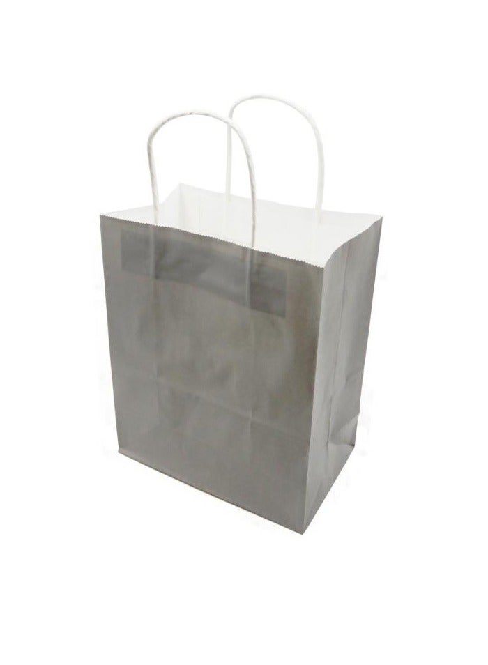 PARTY FUN Paper Gift Bag 10Pcs/Pkt 11x21x27Cm Silver Color  - Image 1