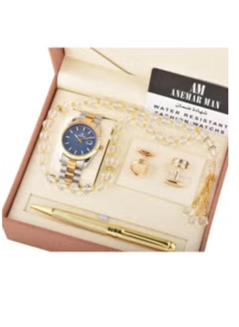 ANEMAR MAN Anmer Man watches for men, first class, with a pen, a cuff, and a rosary