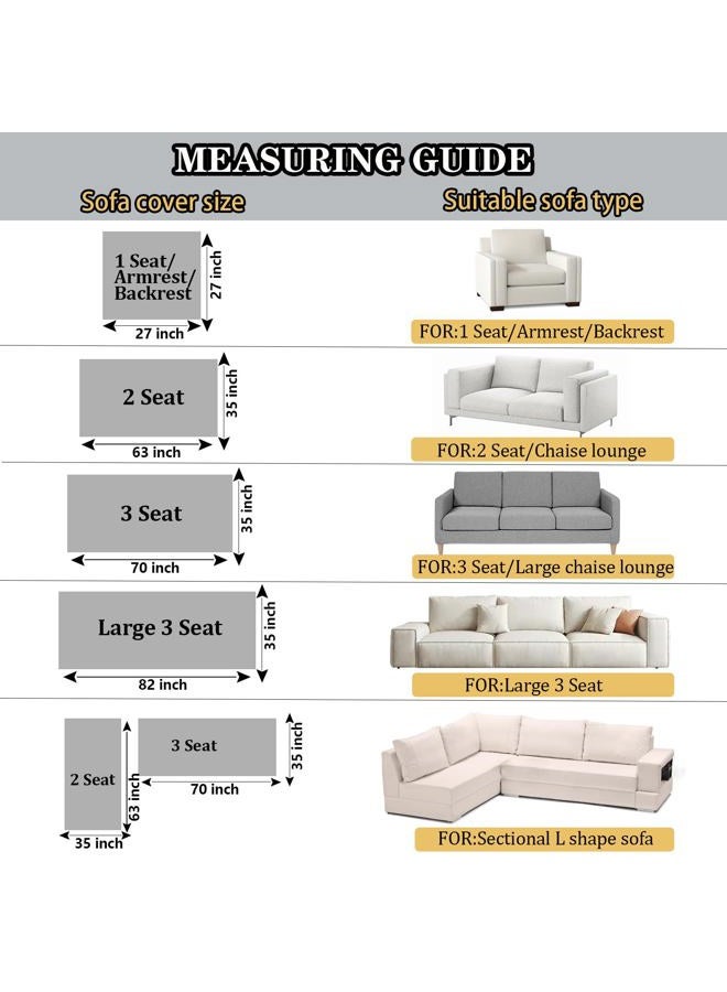 NAISI Couch Covers for Dogs Waterproof Flannel Striped Sofa Cover Pet Friendly Washable Dog Mat for Couch Anti Slip Sectional Sofa Slipcover Protector(2pcs/35"x63"+35"x70",Light Grey) - Image 5