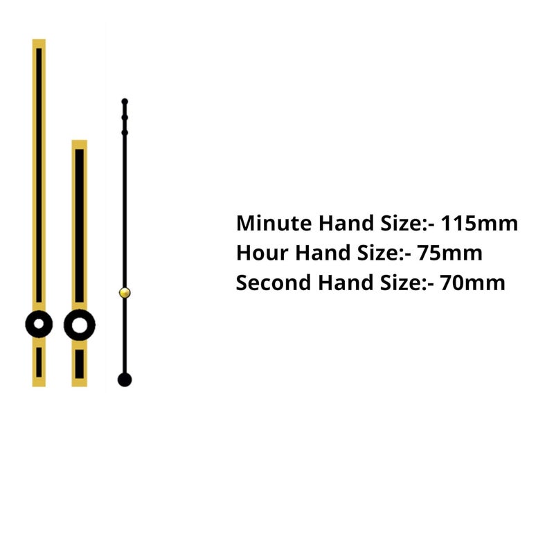 Ingo creation Ajanta Mfg. Plastic Quartz Battery Operated Plastic Ticking Movement Machine with Antique Needles Hands for Wall Clock (Black, 115x75x70mm) - Image 2