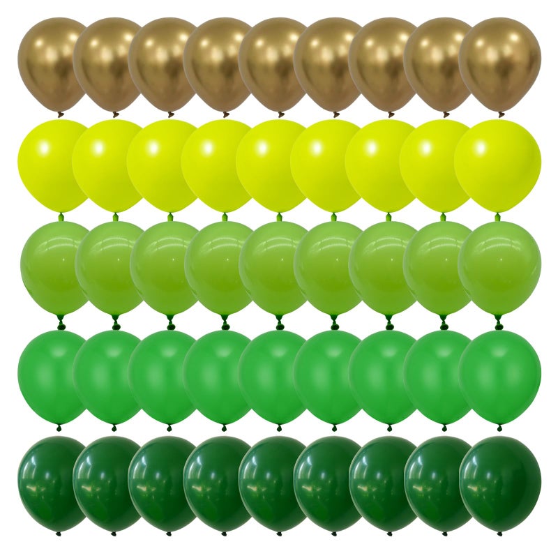 DECGOL 75pcs Green Balloons Dark Green and Metallic Gold Balloon Kit 12Inch Different Shades Green Balloon for St Patricks Day BIrish Festival Junle Safari Summer Party Decorations - Image 3