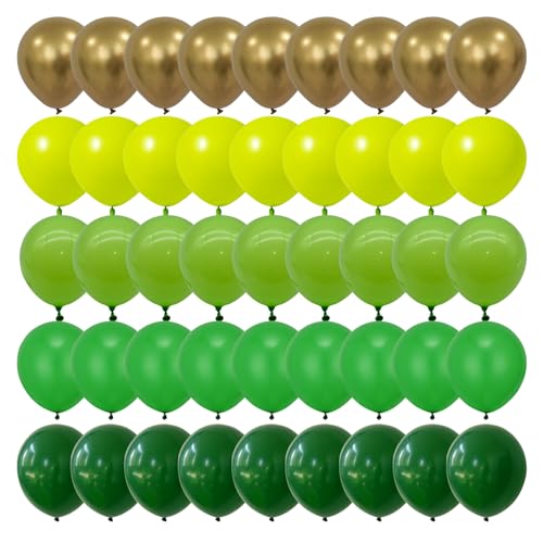 DECGOL 75pcs Green Balloons Dark Green and Metallic Gold Balloon Kit 12Inch Different Shades Green Balloon for St Patricks Day BIrish Festival Junle Safari Summer Party Decorations - Image 1
