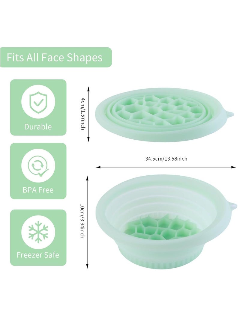 Generic Ice Face Bowl with Built-In Icetray, Foldable and Hanging Design for Easy Storage and Carrying, Dipping Face Ice Bath at Home and Travel (Green) - Image 3