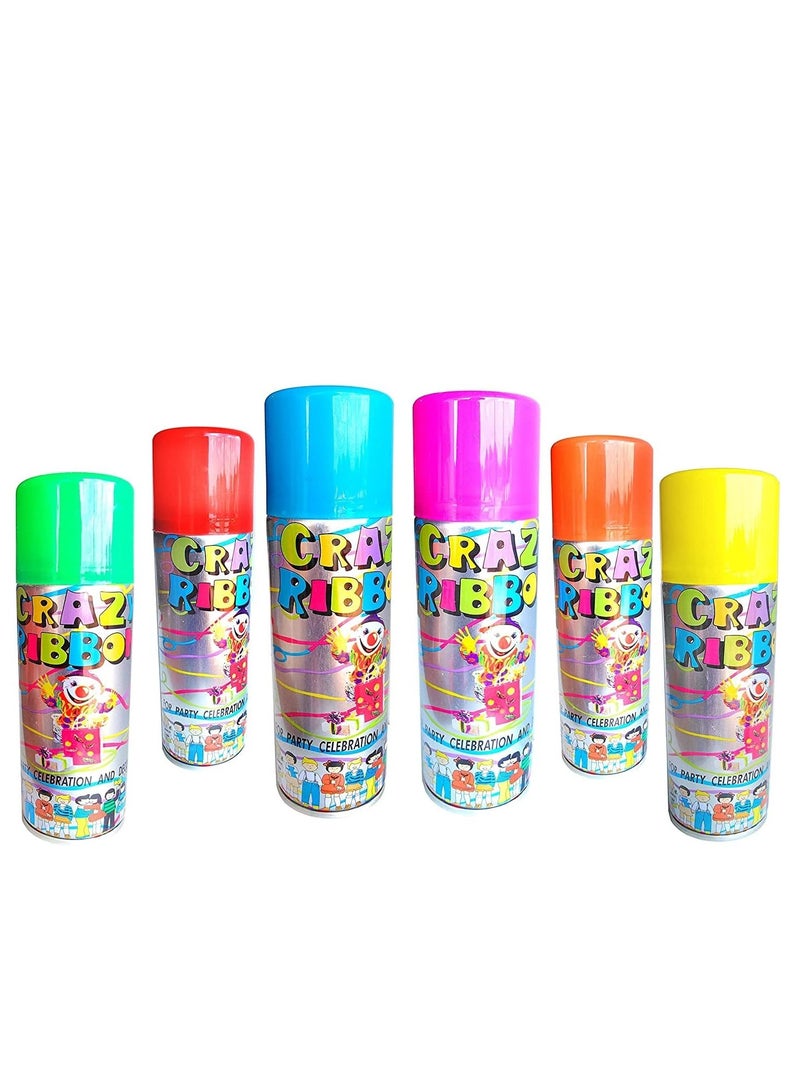 Party Spray Colored String Spray for Party Celebrations and Decorations, Crazy Ribbon Spray Pack of 12 - Image 2