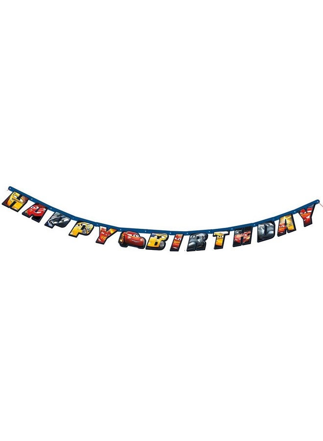 Unique Disney Cars 3 Birthday Jointed Banner - 6.2 Ft, 1 Pc - Image 1