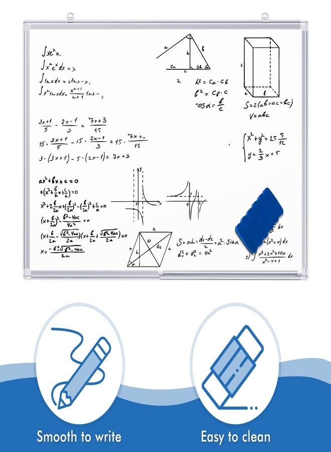 TRIPOLLO White Board Dry Erase 36 x 24 inches, Magnetic Dry Erase Board Whiteboard for Wall, Aluminum Frame Hanging Whiteboard Marker Board Writing Board (36 x 24 inch Silver) - Image 3