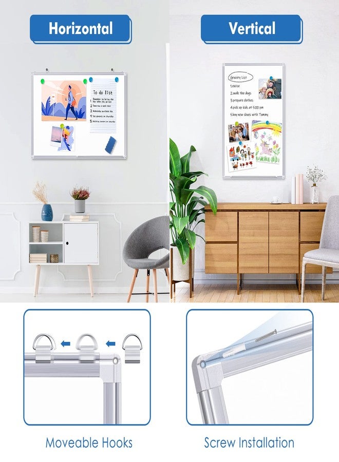 TRIPOLLO White Board Dry Erase 36 x 24 inches, Magnetic Dry Erase Board Whiteboard for Wall, Aluminum Frame Hanging Whiteboard Marker Board Writing Board (36 x 24 inch Silver) - Image 2