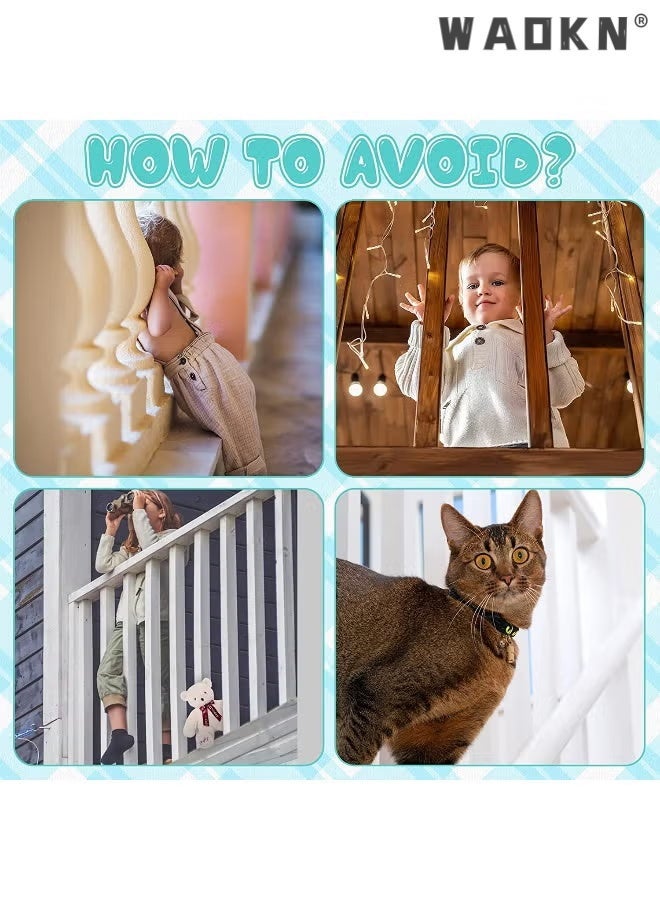 دبليو أيه أو كي أن Baby Safety Stair Net ، Premium Nailon Fabric Banner Guard Network ، ناعمة وقوية ومتانة ، شبكة حماية السكك الحديدية المقاومة للدموع مع ربطات زيب ، حاجز سلامة مكافحة السقوط ومكافحة العصار للأطفال الصغار والأطفال والحيوانات الأليفة ، مثالية لسيادات الدرج والشرفات والنوافذ والممرات واستخدام السلامة المنزلية في الداخل والخارج (300 × 78 سم / 118.1 × 30.7 بوصة ، أسود) - Image 4