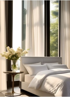 Raymond Raymond Home Queen Flat sheet Super Soft 180 TC Pure Cotton (225x254 cm, 46x69 cm) Flat sheet & 2 PillowCases-Pure White  - Image 2