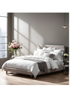 Raymond Raymond Home Queen Flat sheet Super Soft 180 TC Pure Cotton (225x254 cm, 46x69 cm) Flat sheet & 2 PillowCases-Pure White  - Image 4