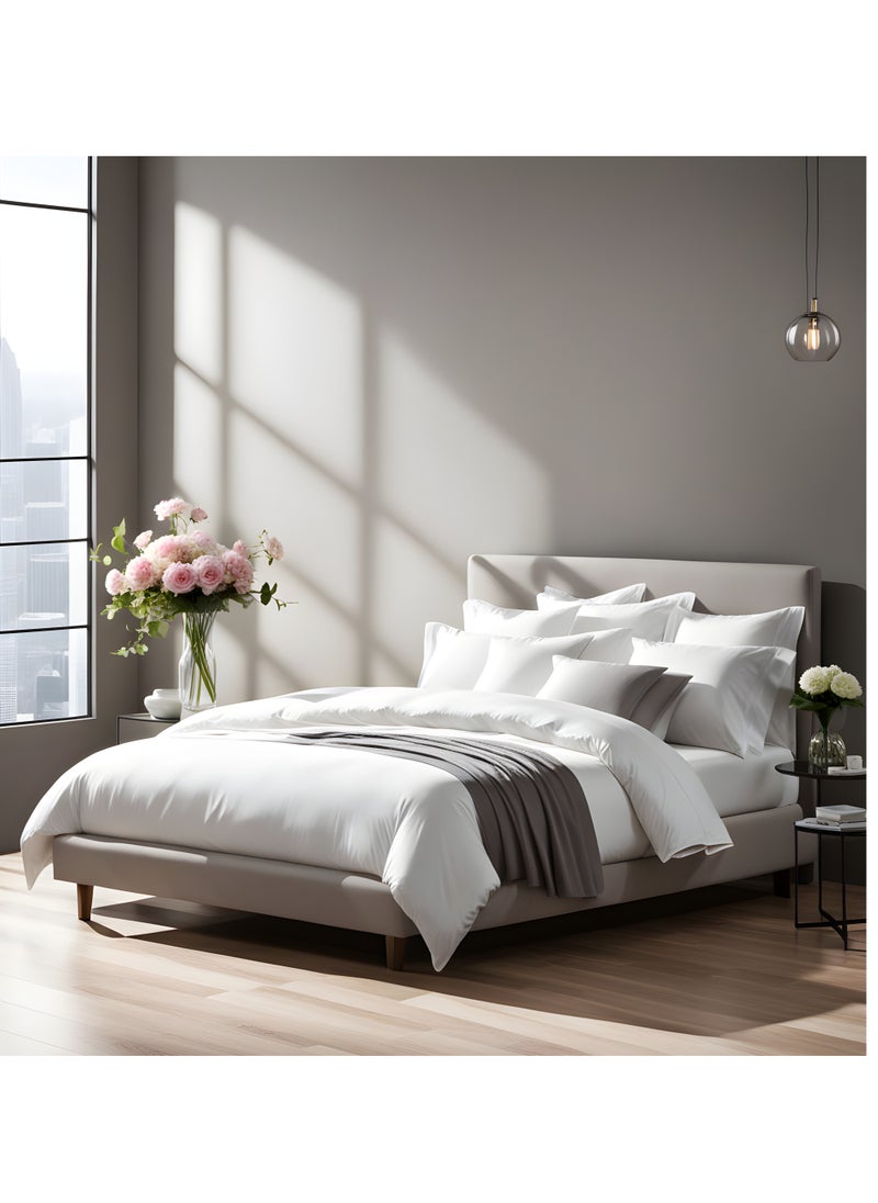 Raymond Raymond Home Queen Flat sheet Super Soft 180 TC Pure Cotton (225x254 cm, 46x69 cm) Flat sheet & 2 PillowCases-Pure White  - Image 4