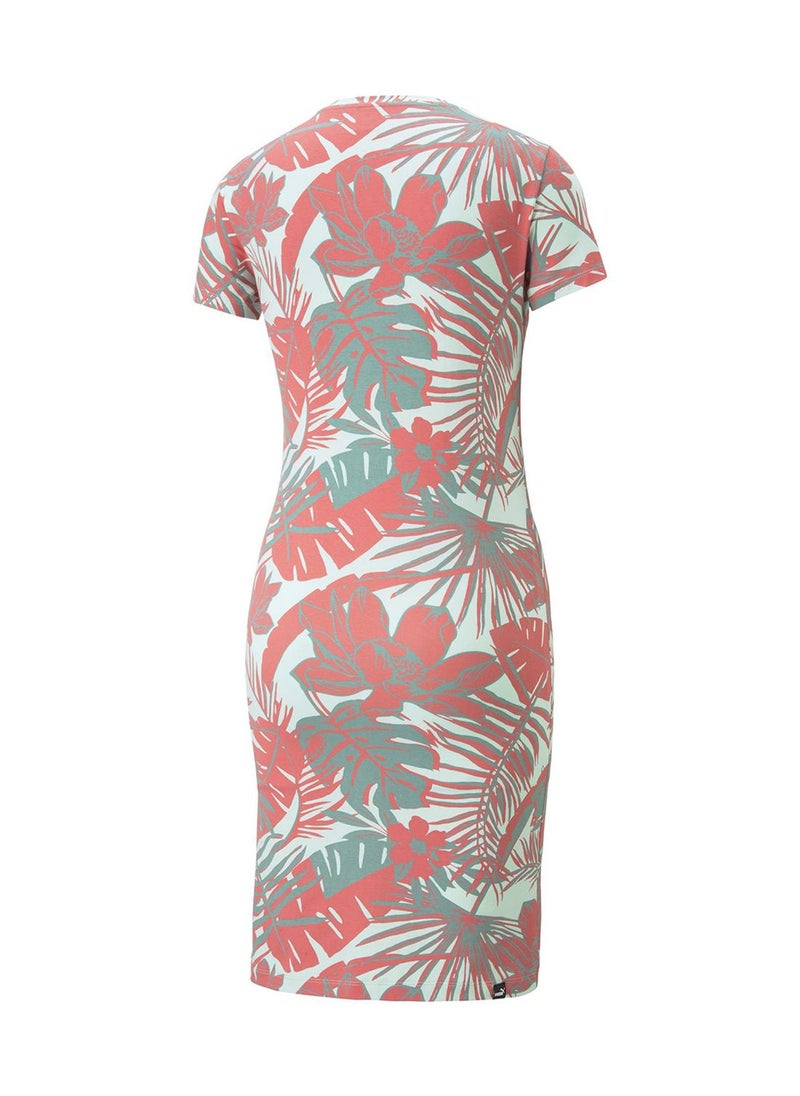 PUMA - Essential Flower Power Aop T-Shirt Dress - Image 1