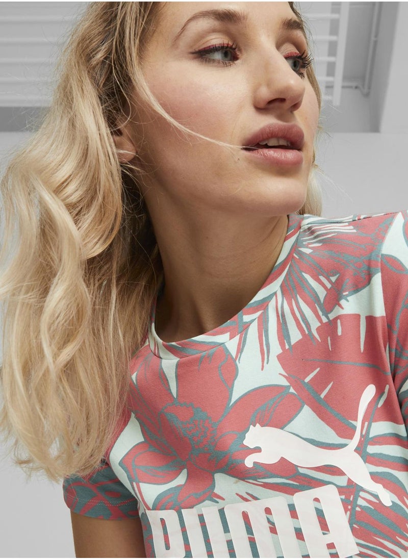 PUMA - Essential Flower Power Aop T-Shirt Dress - Image 1