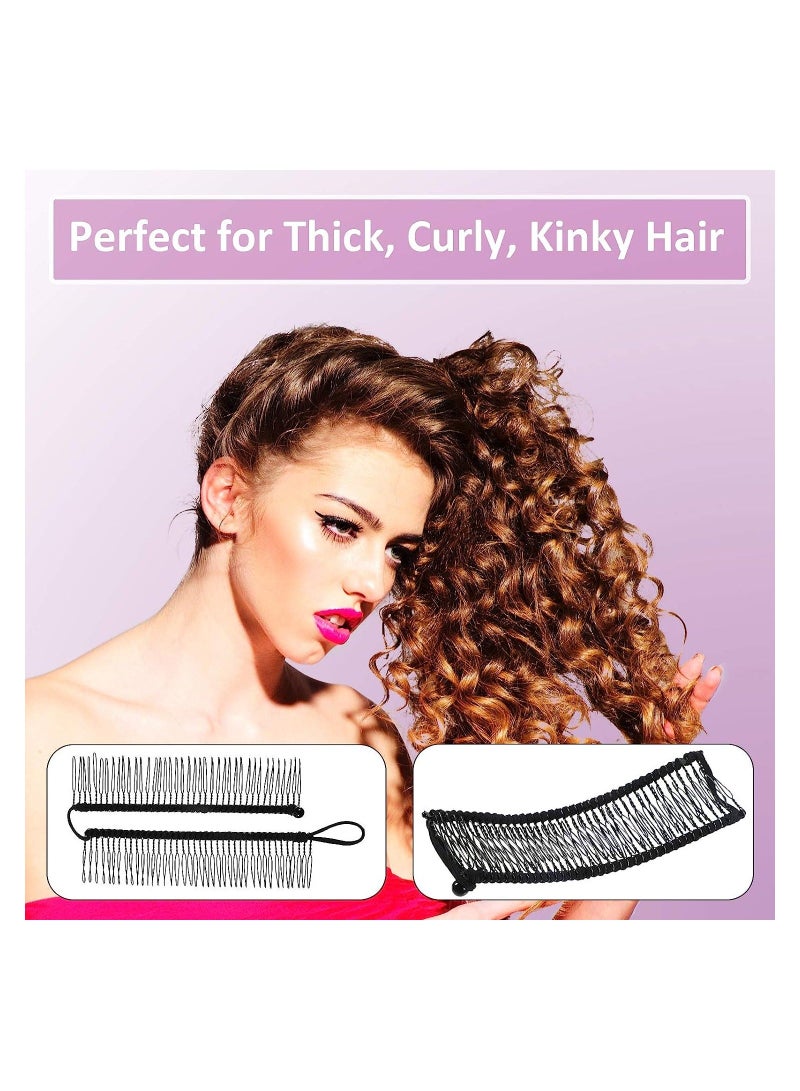 Y&D Stretch Banana Clip, Adjustable Vintage Clip Ponytail Holder, Fish Clips for Thick,Curly,Kinky Hair,Wavy Hair,Ponytail,French Twist, 30 & 40 Tooth, 2Pcs - Image 3