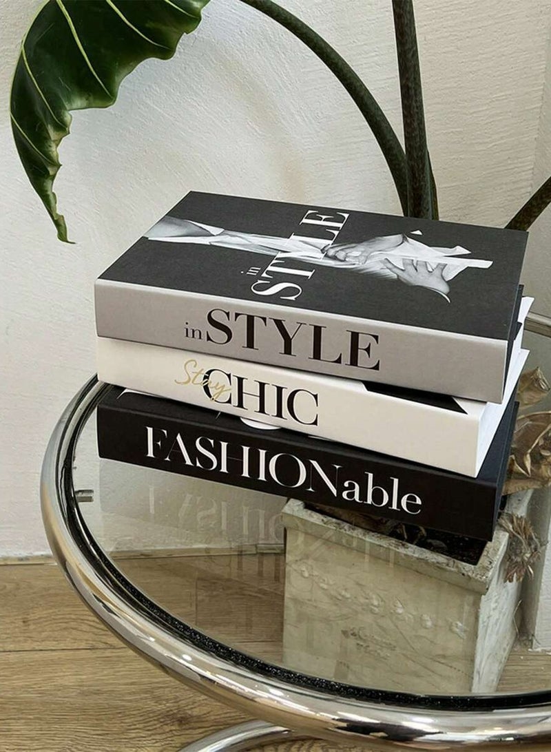 3pcs Faux Books For Decoration,Designer Luxury Modern  Decorative Books For Home Bookshelf Decor,Shelves Living Room Fashion Decorative Entry Coffee Table Stacked Books Decor  - Image 2