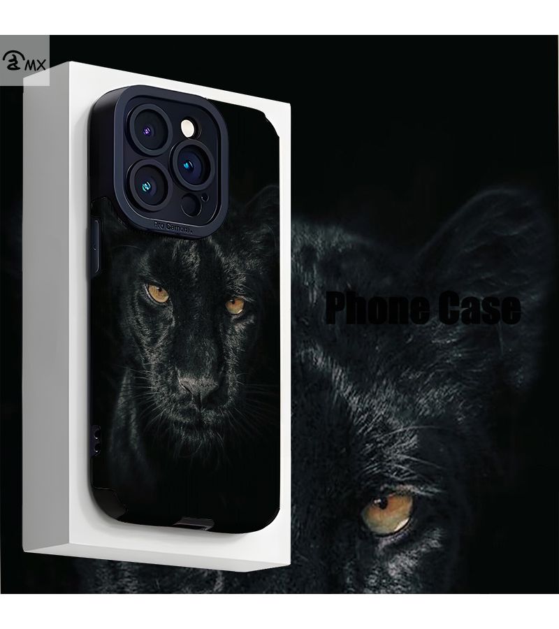غلاف هاتف نمر أسود بألوان مختلطة لجهاز iPhone 14 Pro - Image 1