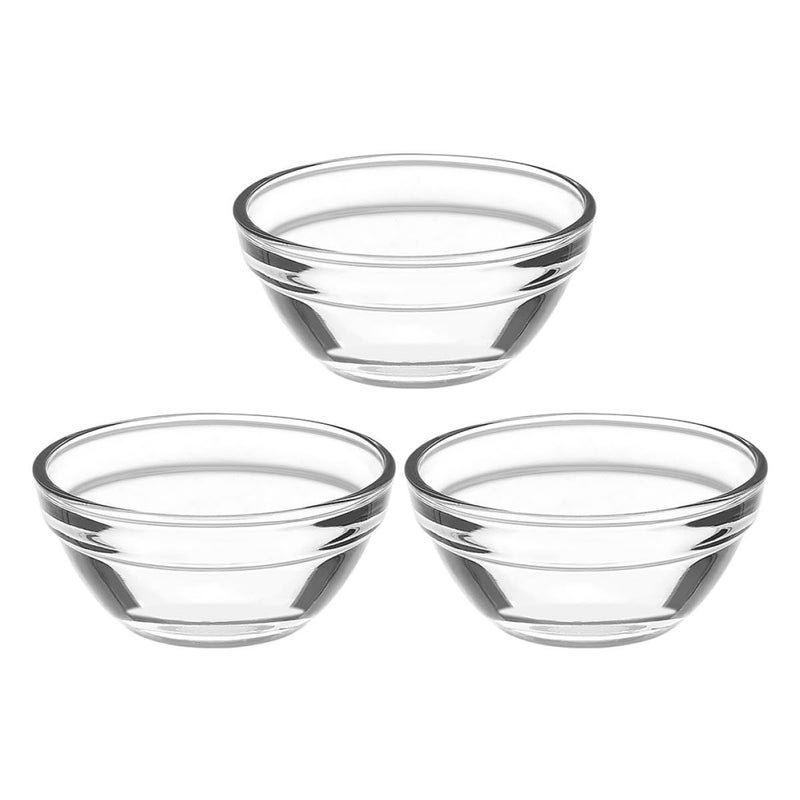 Small Glass Pudding Bowls 3pcs Stackable Dessert Serving Bowls for Sauce and Ice Cream - Image 2