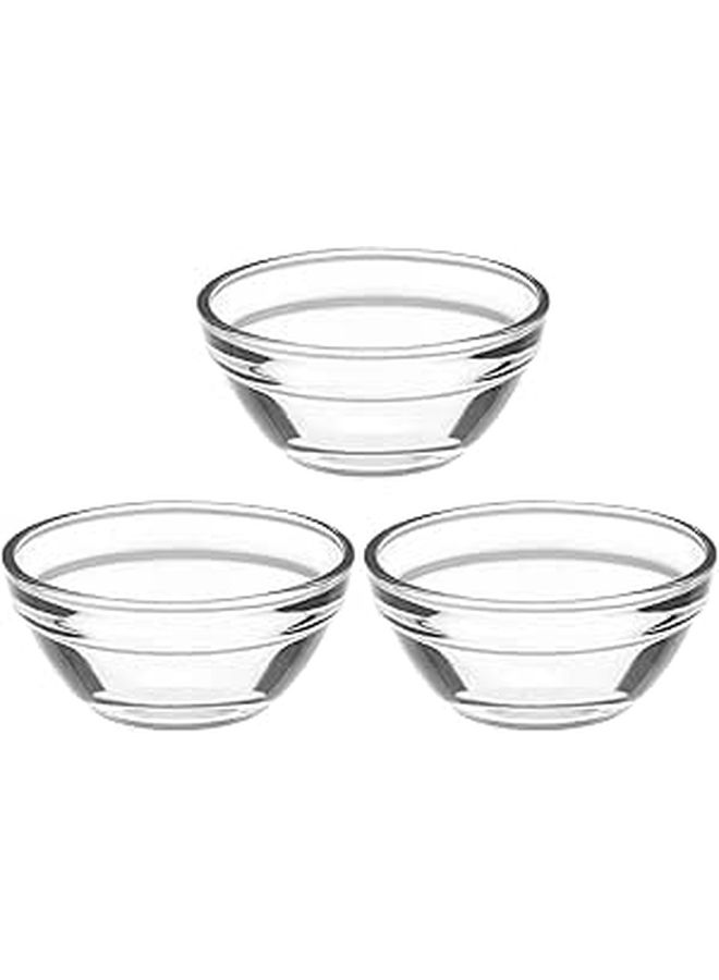 Small Glass Pudding Bowls 3pcs Stackable Dessert Serving Bowls for Sauce and Ice Cream - Image 1