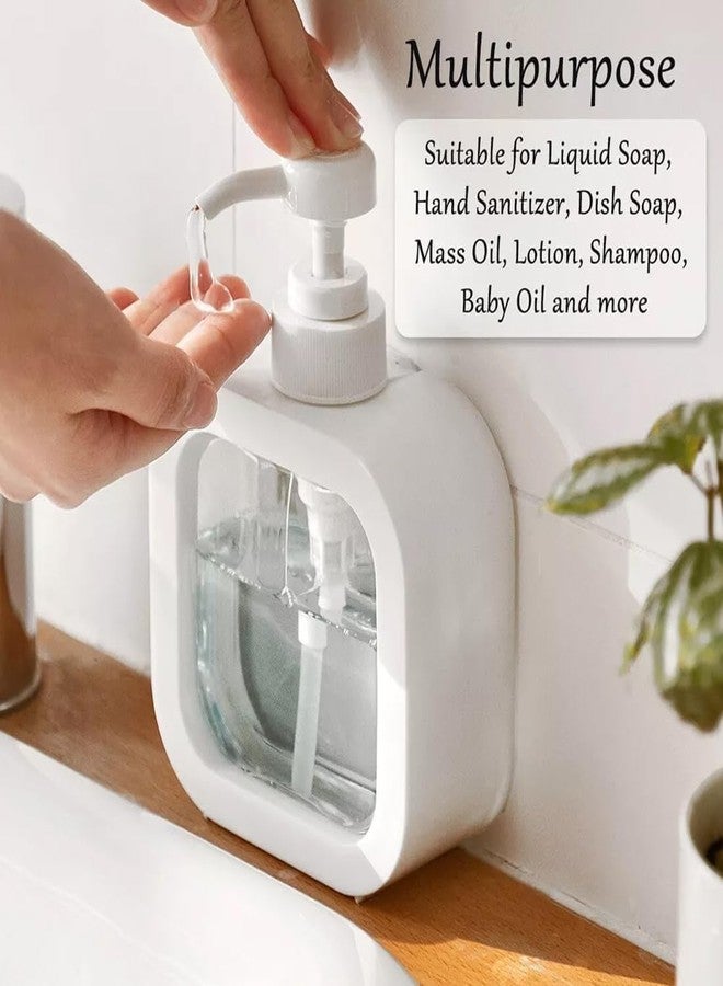 DREWIT STAR Soap Dispenser Bottles with Pump, 450ml Plastic Liquid Soap Dispenser for Soap Lotion, Shampoo, Bathroom, Kitchen and Countertop - Transparent - Image 3