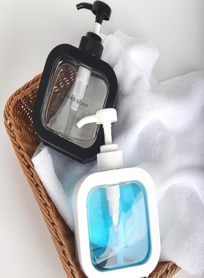 DREWIT STAR Soap Dispenser Bottles with Pump, 450ml Plastic Liquid Soap Dispenser for Soap Lotion, Shampoo, Bathroom, Kitchen and Countertop - Transparent - Image 2