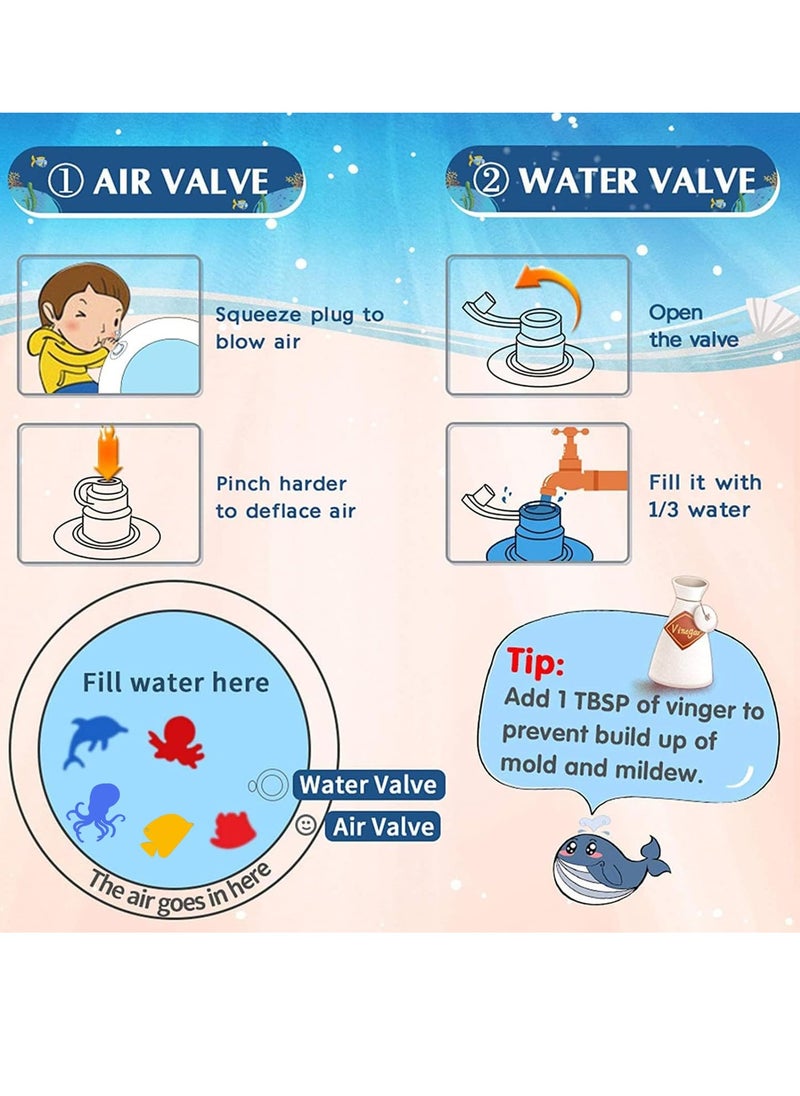 Yoawllty Baby Mat, Tummy Time Water Mat, Baby Play Mat Sensory Toys for Early Development Activities Age 3 - 12 Months, Inflatable Premium Play Mat Visual Stimulation Gift for Toddlers  - Image 5