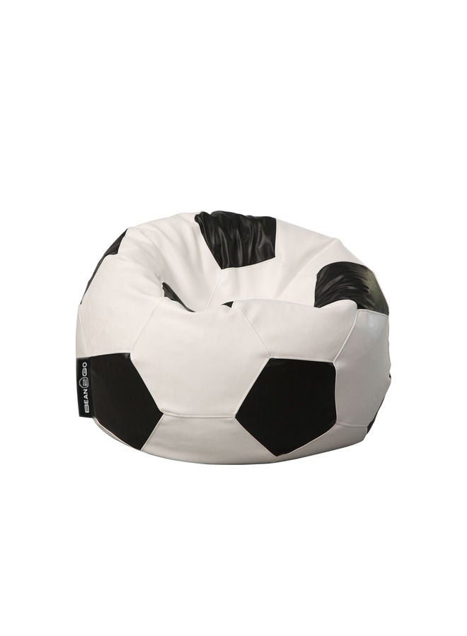 Bean2Go كيس القماش الجلدي الرياضي الكبير أسود/أبيض