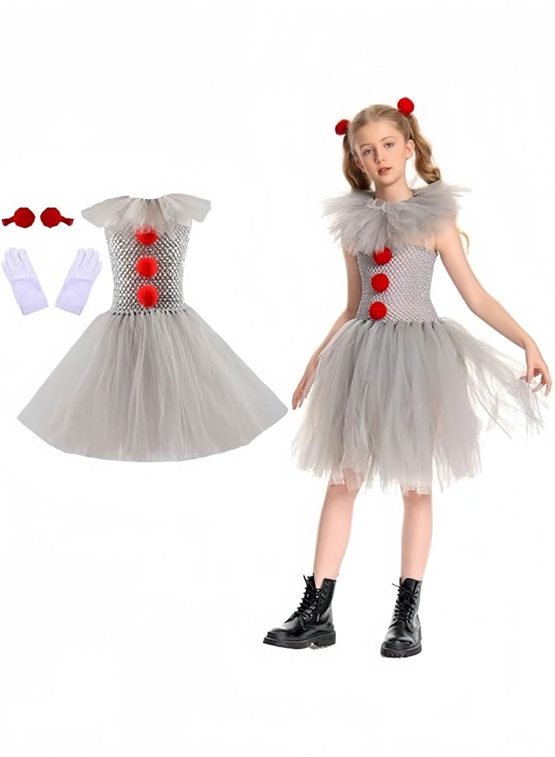 GGEROU Clown Costume for Girls Halloween Clown Costume Set Cute Tulle Tutu Dress Cosplay Dress Up Costumes - Image 1