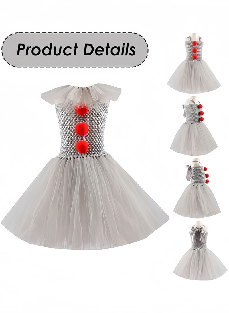 GGEROU Clown Costume for Girls Halloween Clown Costume Set Cute Tulle Tutu Dress Cosplay Dress Up Costumes - Image 4
