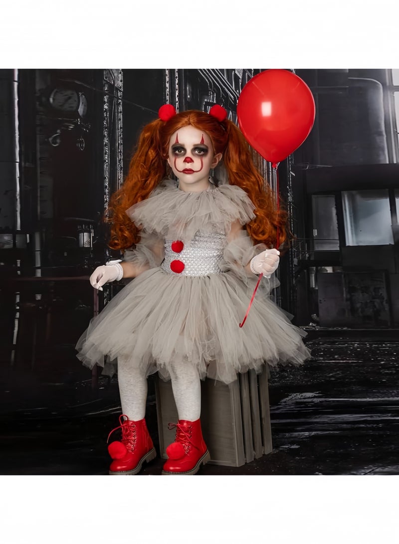 GGEROU Clown Costume for Girls Halloween Clown Costume Set Cute Tulle Tutu Dress Cosplay Dress Up Costumes - Image 3