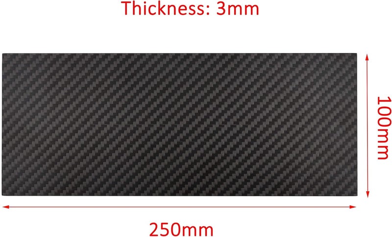 YoungRC Carbon Fiber Sheet 3MM Thickness 100X250mm 3K Matte Surface Carbon Fiber Plate Board for RC DIY - Image 2