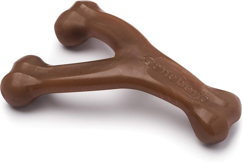 Benebone Indestructible Wishbone Dog Chew Toy for Aggressive Chewers, Long Lasting Tough Boredom Breaker for Dogs, Real Peanut Flavour, For Medium Dogs, Made in the USA. - Image 1