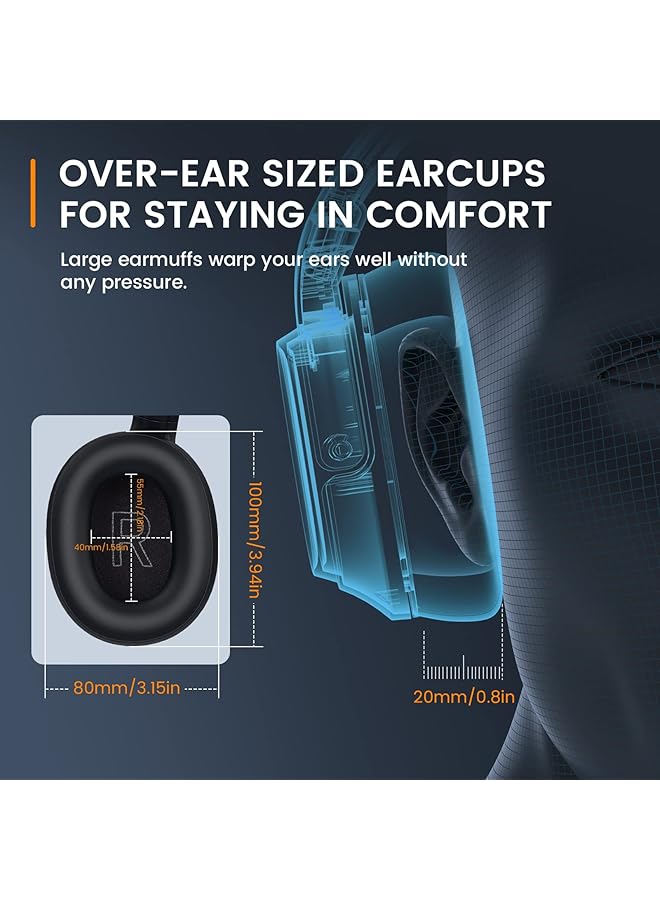 EKSA H6 Wireless Headset With Microphone & Usb Dongle [Up To 55 Hours & 10 Metre Range] Bluetooth Pc Headset With Ai Noise Cancelling Mic Over Ear Headphone For Business/Office/Home/Teams/Zoom - Image 3