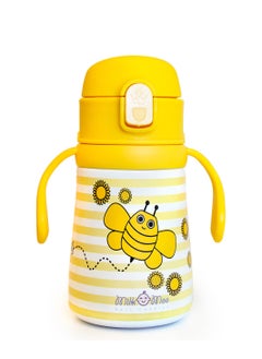 Milk & Moo Milk&Moo Staniless Steel Kids Water Bottle 360ML Bee Viz Viz  - Image 2