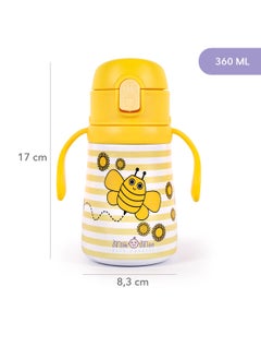Milk & Moo Milk&Moo Staniless Steel Kids Water Bottle 360ML Bee Viz Viz  - Image 4
